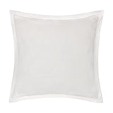 Winter Warmest Wishes Velvet Cotton Cushion in Natural, a square cushion with a flanged edge in plain cream velvet fabric, shown reverse side on a white background.