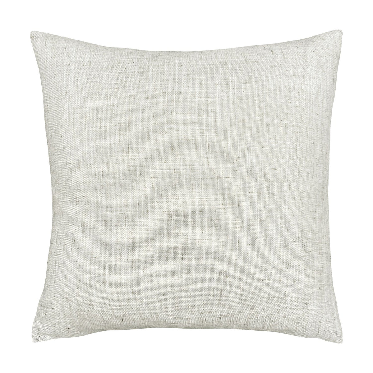 Reverse view of the Woodland Animal Linen Cushion showing a plain oatmeal linen-look fabric with textured weave and no visible print, set against a white background.