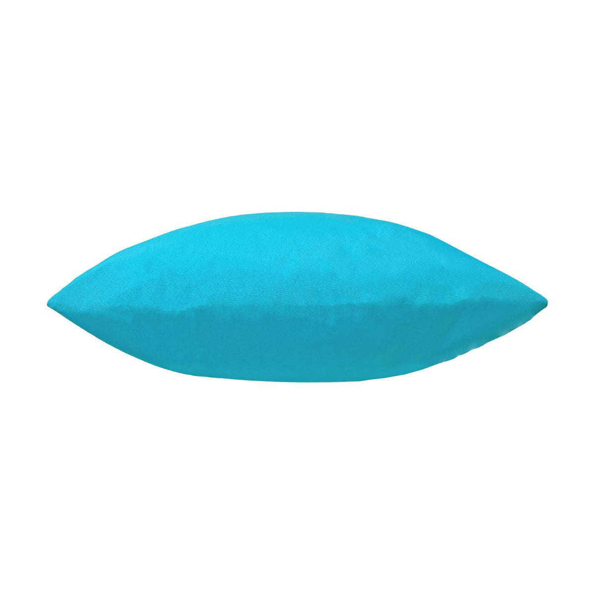 Plain Printed Polyester Cushion in aqua, shown side-on with a smooth, boat-shaped silhouette against a plain white background.