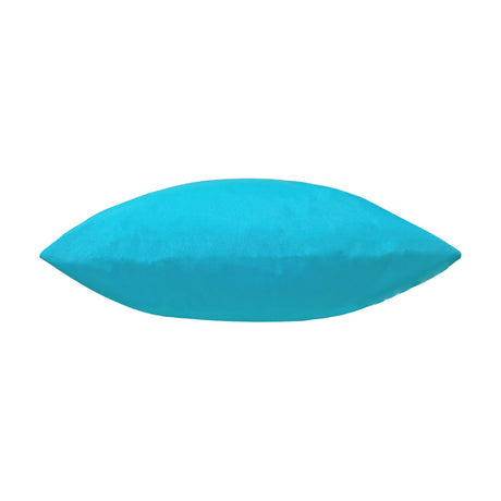 Plain Printed Polyester Cushion in aqua, shown side-on with a smooth, boat-shaped silhouette against a plain white background.