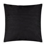 Square black polyester outdoor cushion with a plain, unpatterned face, shown against a plain white background.