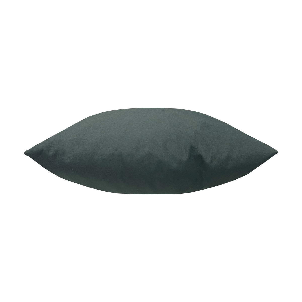 Plain Printed Polyester Cushion in dark grey, shown side-on with a plump, boat-shaped profile against a plain white background.