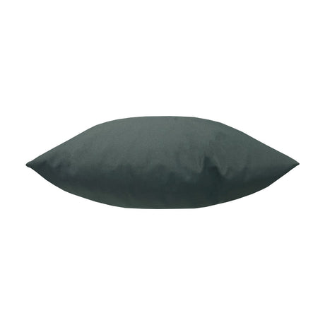 Plain Printed Polyester Cushion in dark grey, shown side-on with a plump, boat-shaped profile against a plain white background.