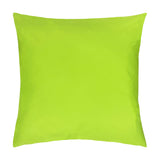 Plain Printed Polyester Cushion in bright lime green, square shape with no pattern, shown on a plain white background.