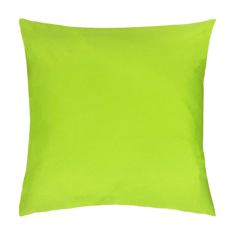 Plain Printed Polyester Cushion in bright lime green, square shape with no pattern, shown on a plain white background.