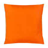 Plain Printed Polyester Cushion in solid orange, square knife-edge design, 43 x 43cm, shown on a plain white background.