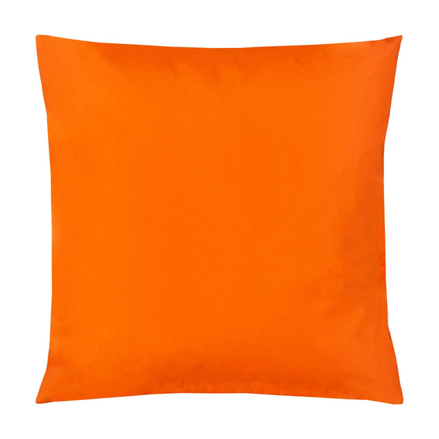 Plain Printed Polyester Cushion in solid orange, square knife-edge design, 43 x 43cm, shown on a plain white background.