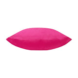 Plain Printed Polyester Cushion in bright pink, shown side-on with a plump, edge-to-edge solid colour finish against a plain white background.