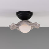 Rivale Ceramic Globe Flush Ceiling Light - Marbled