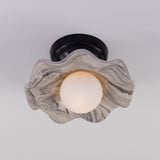 Rivale Ceramic Globe Flush Ceiling Light - Marbled