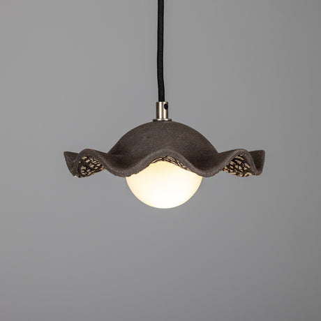 Rivale Ceramic Globe Pendant Light - Black Clay