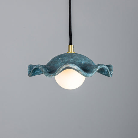 Rivale Ceramic Globe Pendant Light - Blue Earth