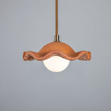 Rivale Ceramic Globe Pendant Light - Red Iron