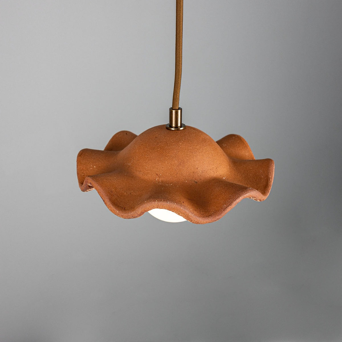 Rivale Ceramic Globe Pendant Light - Red Iron