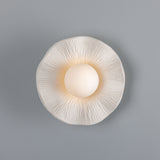 Rivale Ceramic Globe Wall Light IP44 - Matt White Striped