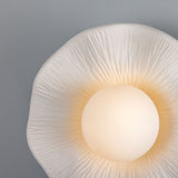 Rivale Ceramic Globe Wall Light IP44 - Matt White Striped