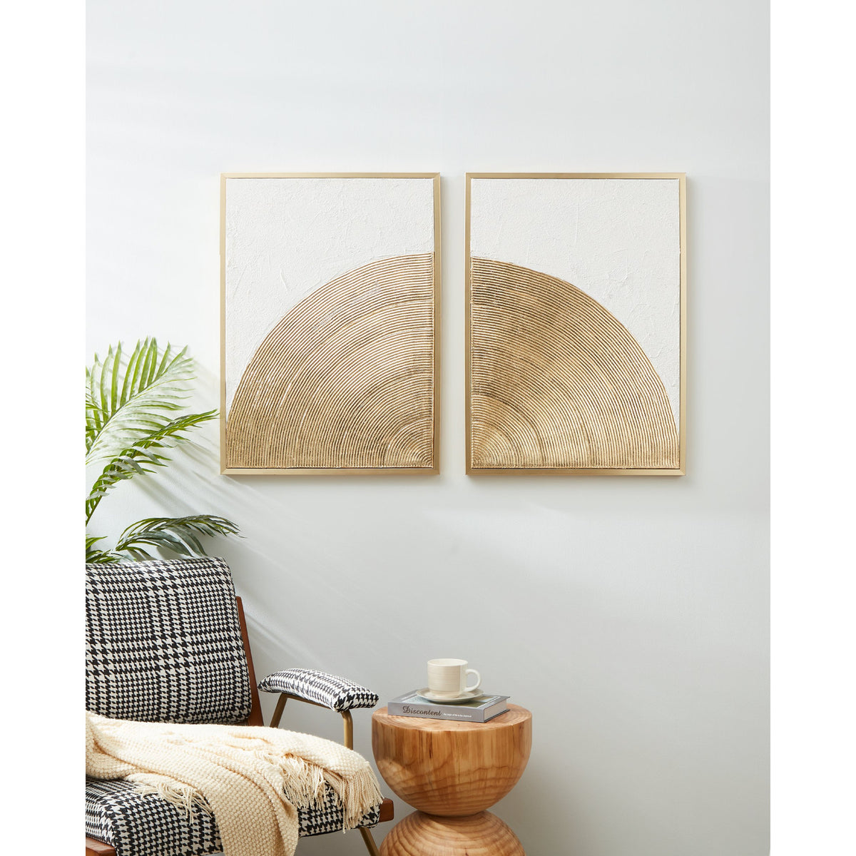 Roberval Wall Art Set of 2 - White & Gold