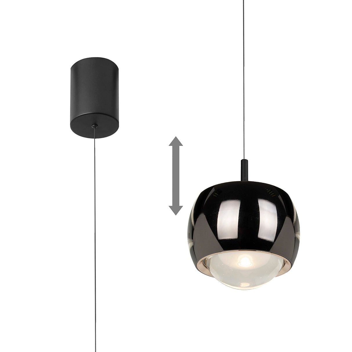 Roller 7.7cm LED Pendant Light 12W 3000K - Chrome & Black