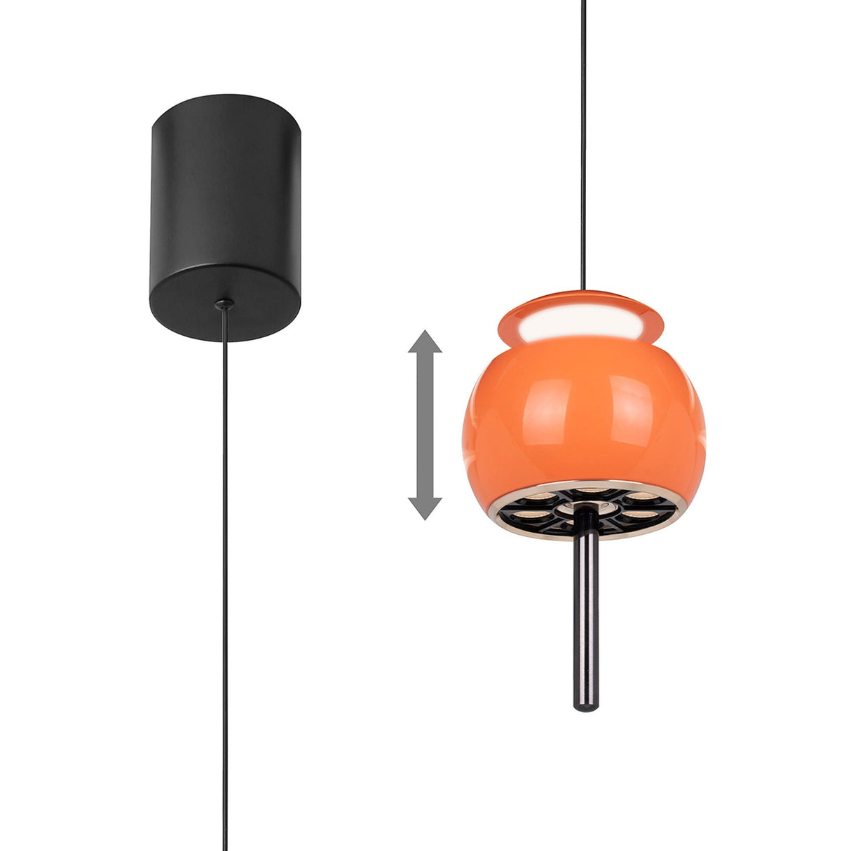 Roller 9.6cm LED Pendant Light 12W 3000K - Orange & Black