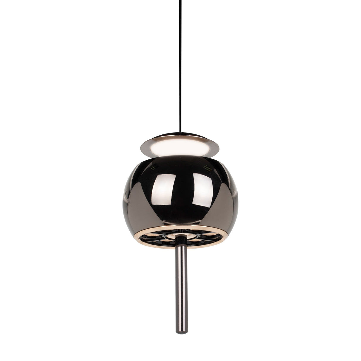 Roller 9.6cm LED Pendant Light 12W 3000K - Black Chrome & Black