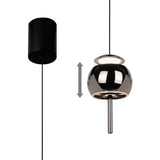 Roller 9.6cm LED Pendant Light 12W 3000K - Black Chrome & Black