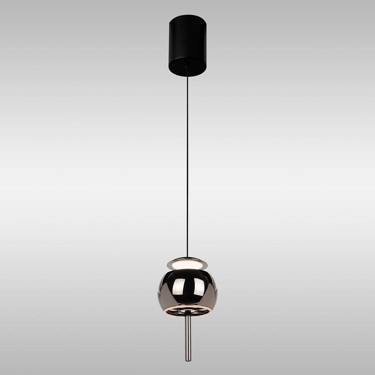 Roller 9.6cm LED Pendant Light 12W 3000K - Black Chrome & Black