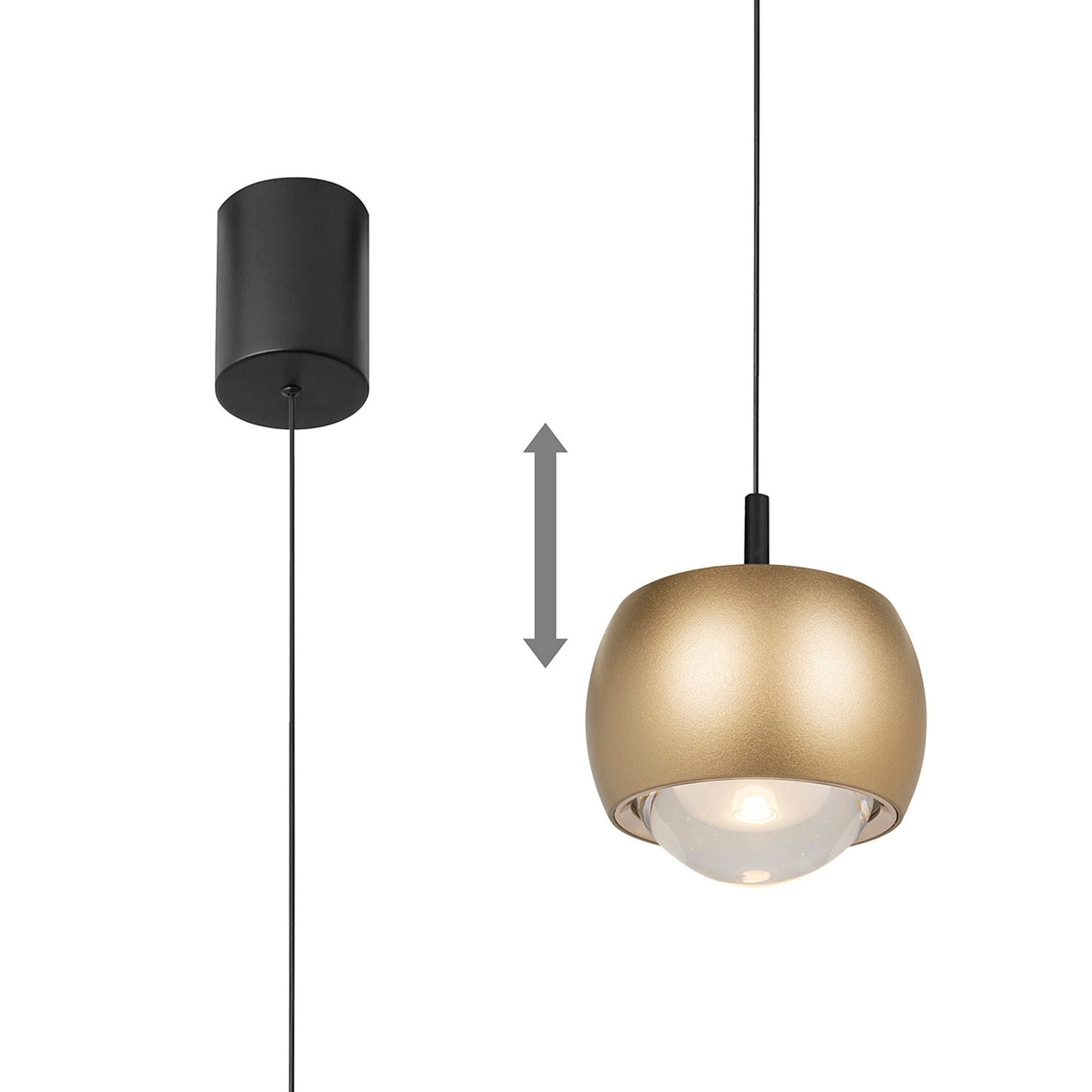 Roller 7.7cm LED Pendant Light 12W 3000K - Gold & Black