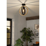 Rolmanne Ceiling Light - Black & Brown