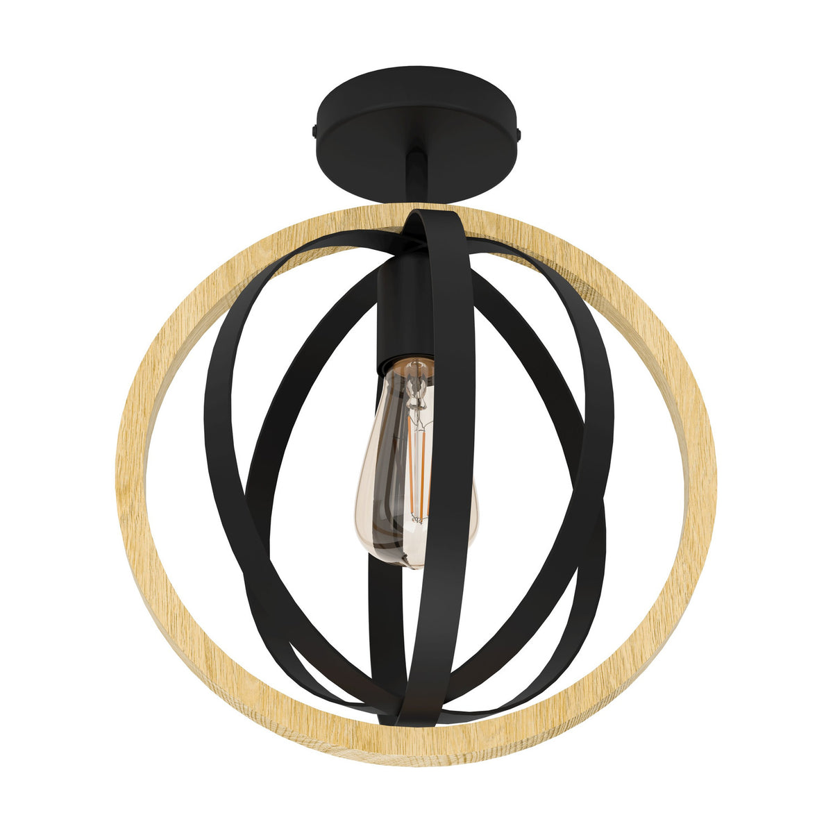 Rolmanne Ceiling Light - Black & Brown