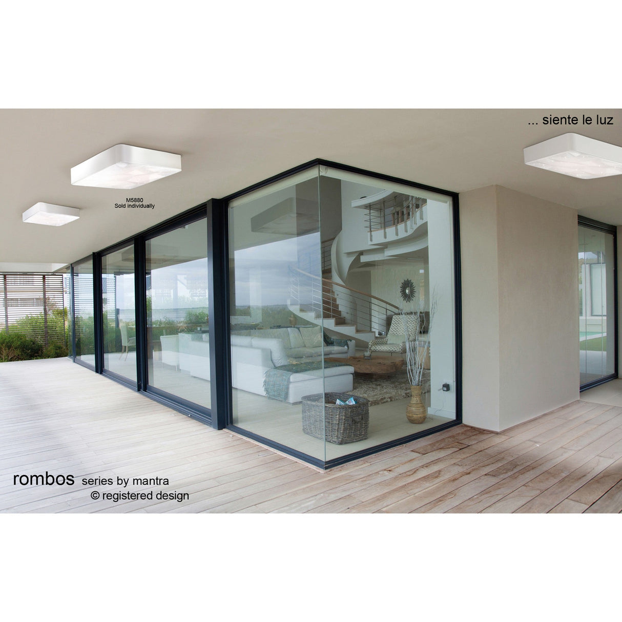 Rombos Square CCT Dimmable LED Flush Ceiling Light With Remote Control - White