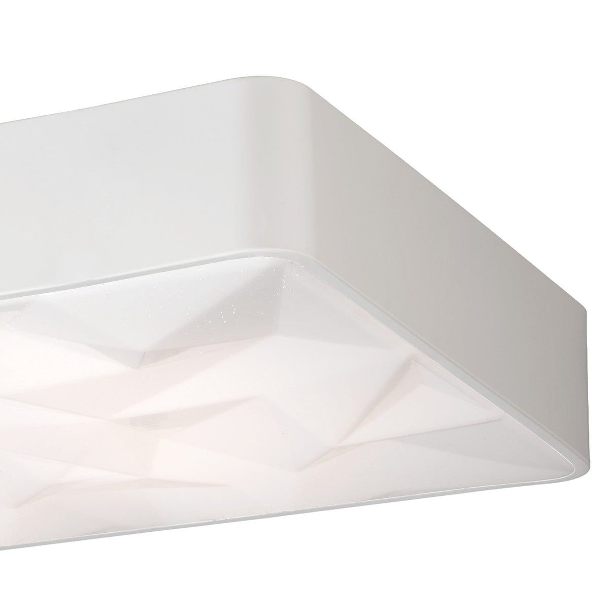 Rombos Rectangular CCT Dimmable LED Flush Ceiling Light With Remote Control - White