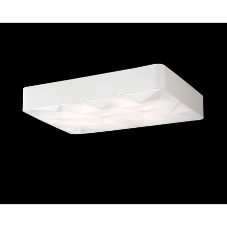 Rombos Rectangular CCT Dimmable LED Flush Ceiling Light With Remote Control - White