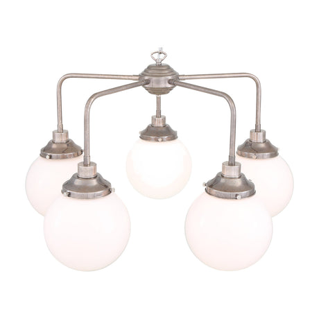 Rome 5 Arm Glass Globe Chandelier