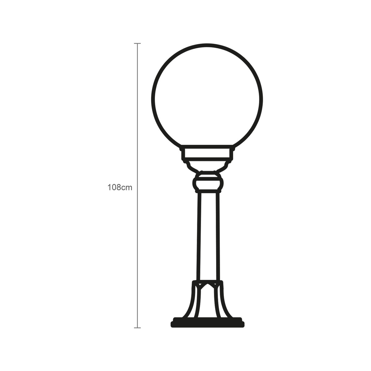 Rondel Large Cast Aluminium Outdoor Bollard Light - 108cm