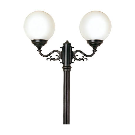 Rondel Low Cast Aluminium Outdoor 2 Light Lamp Post - 218cm