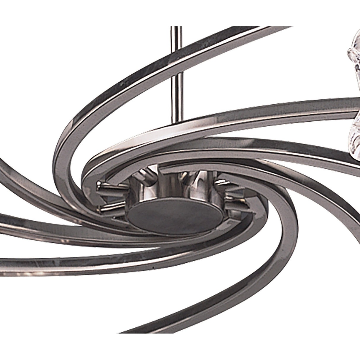 Rosa 82cm Telescopic 8 Light Chandelier - Satin Nickel