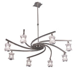 Rosa 82cm Telescopic 8 Light Chandelier - Satin Nickel