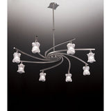 Rosa 82cm Telescopic 8 Light Chandelier - Satin Nickel