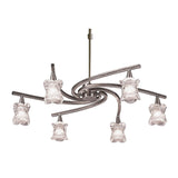 Rosa 64cm Telescopic 6 Light Chandelier/Semi-Flush - Satin Nickel