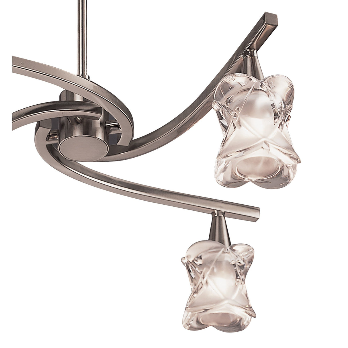 Rosa 48cm Telescopic 6 Light Chandelier/Semi-Flush - Satin Nickel