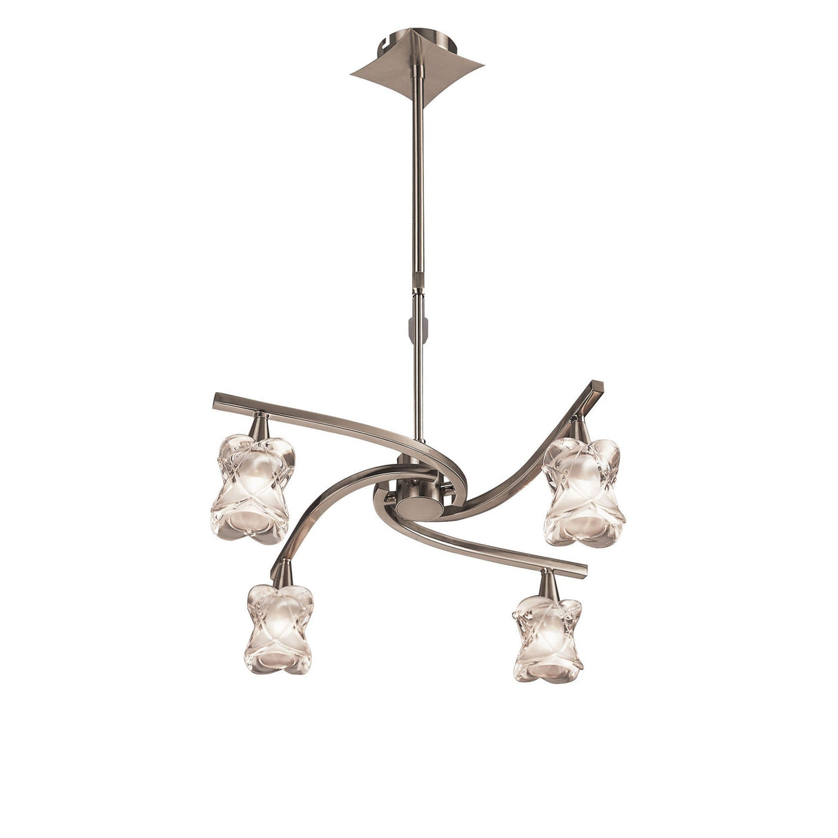 Rosa 48cm Telescopic 6 Light Chandelier/Semi-Flush - Satin Nickel