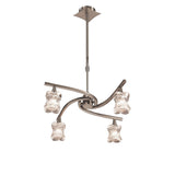 Rosa 48cm Telescopic 6 Light Chandelier/Semi-Flush - Satin Nickel