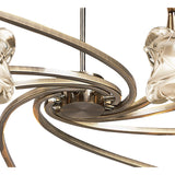 Rosa 82cm Telescopic 8 Light Chandelier - Antique Brass