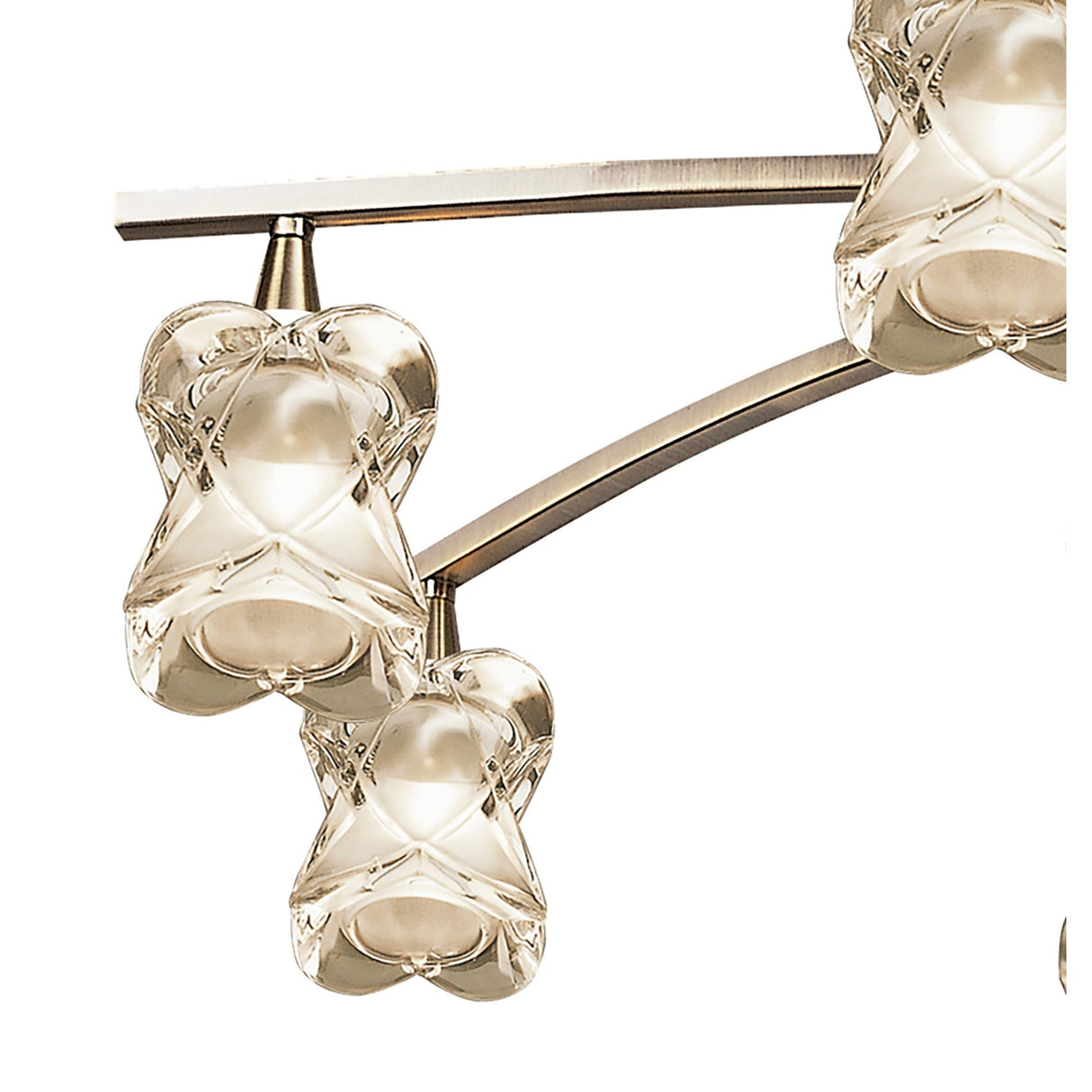 Rosa 82cm Telescopic 8 Light Chandelier - Antique Brass