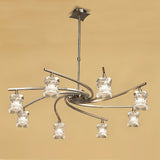 Rosa 82cm Telescopic 8 Light Chandelier - Antique Brass