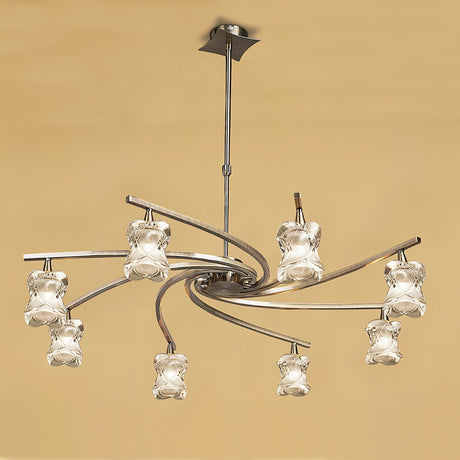 Rosa 82cm Telescopic 8 Light Chandelier - Antique Brass