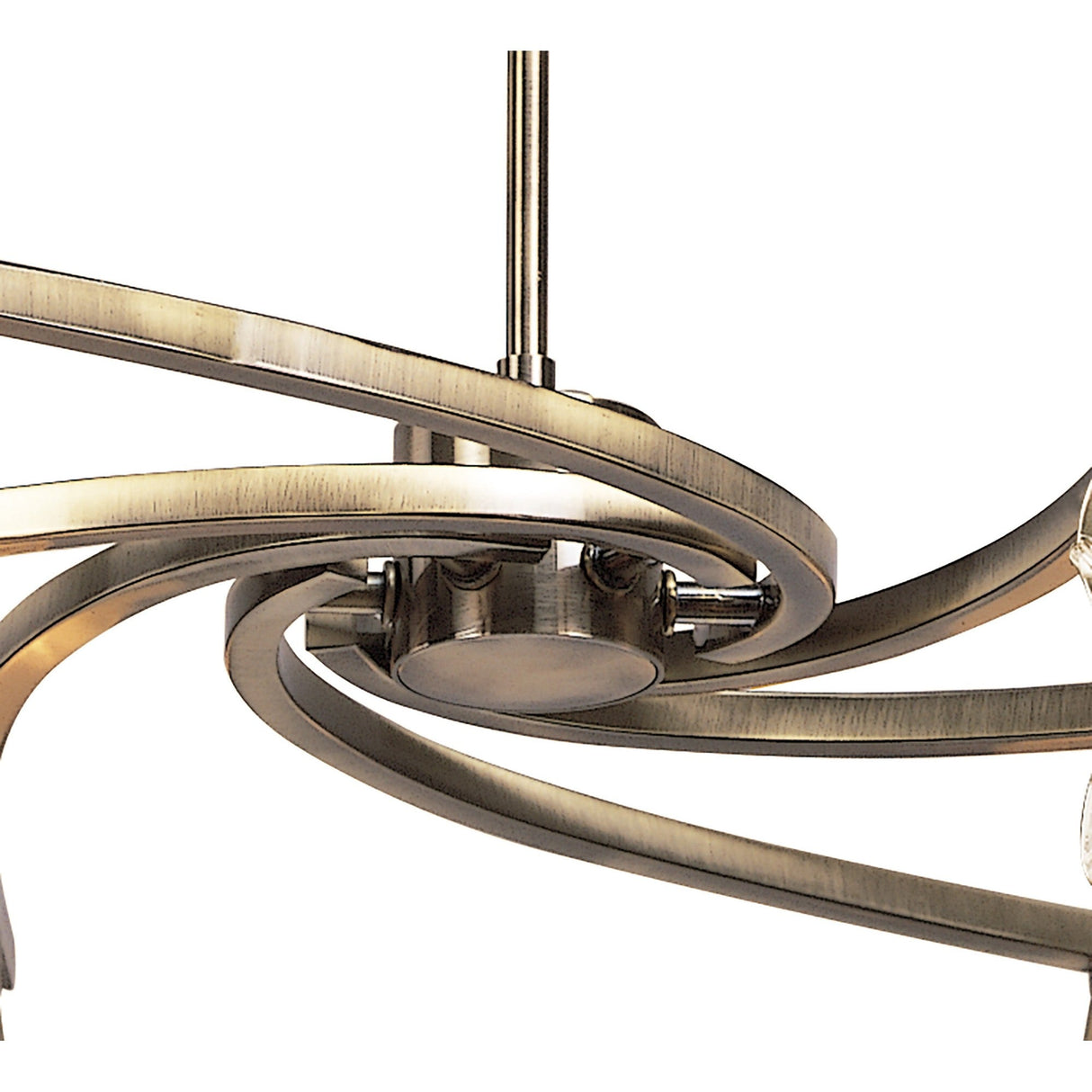 Rosa 64cm Telescopic 6 Light Chandelier/Semi-Flush - Antique Brass