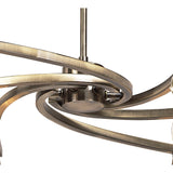 Rosa 64cm Telescopic 6 Light Chandelier/Semi-Flush - Antique Brass