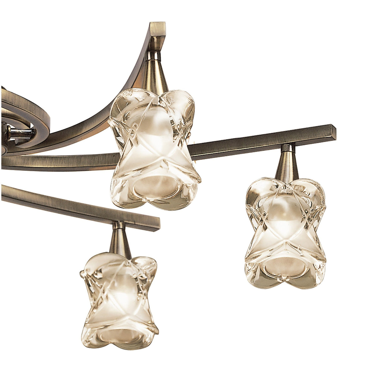 Rosa 64cm Telescopic 6 Light Chandelier/Semi-Flush - Antique Brass