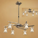 Rosa 64cm Telescopic 6 Light Chandelier/Semi-Flush - Antique Brass